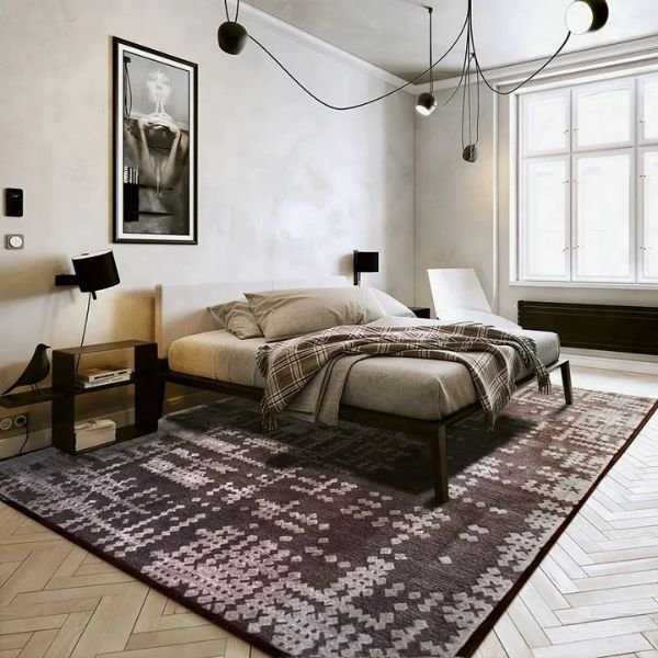 Textured bedroom carpet